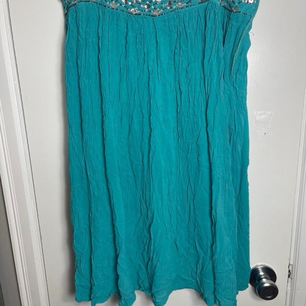 Temptation blue beaded midi skirt